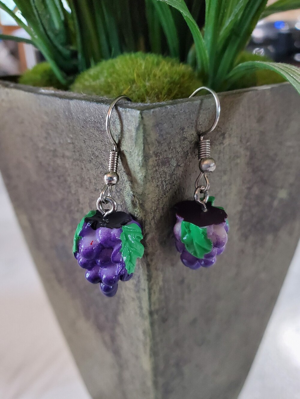 Bunch of Purple Grapes Earrings